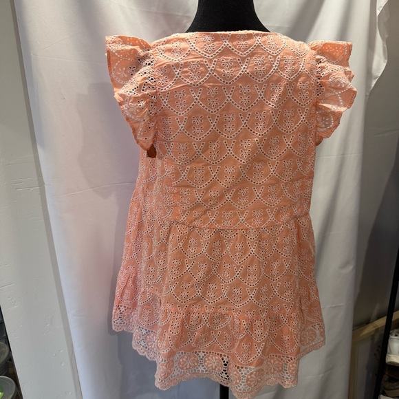 Lilly Pulitzer Keila Embroidered Eyelet Top in Peach Hyacinth Floral Size 8 - Picture 2 of 6